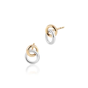 W.KRUK Kolczyki złote przeplatane obręcze