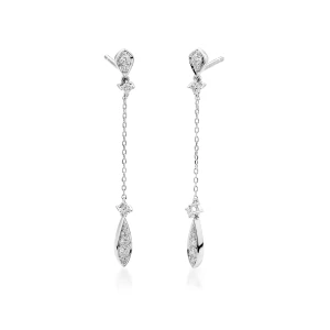 W.KRUK Kolczyki białe złoto z diamentami