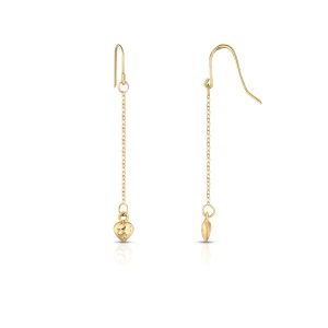 W.KRUK Kolczyki złote wiszące z sercem