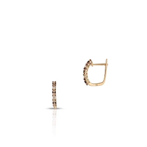 W.KRUK - Kolczyki złote z brązowymi brylantami