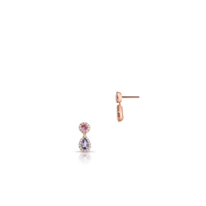 W.KRUK - Kolczyki złote z brylantami i szafirami