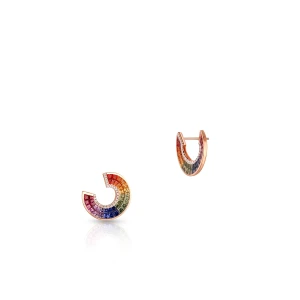 W.KRUK Kolczyki złote z brylantami i szafirami