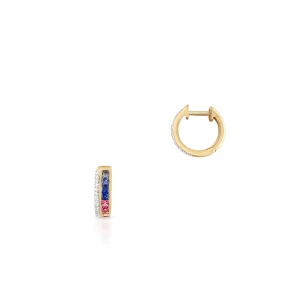 W.KRUK Kolczyki złote z brylantami i szafirami