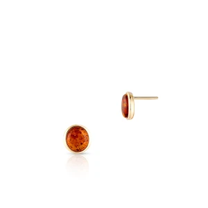 W.KRUK Kolczyki złote z bursztynem