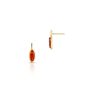 W.KRUK Kolczyki złote z bursztynem
