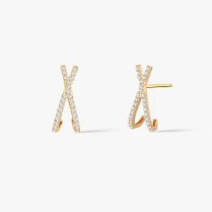 W.KRUK Kolczyki złote z cyrkoniami