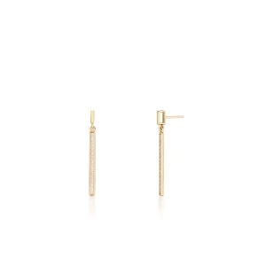 W.KRUK Kolczyki złote z cyrkoniami minimalistyczne