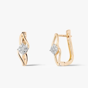 W.KRUK Kolczyki złote z diamentami