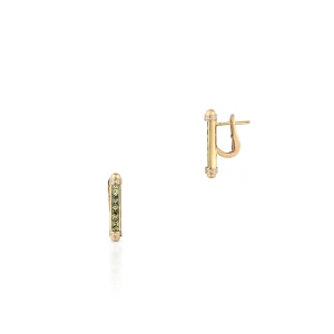 W.KRUK Kolczyki złote z diamentami i zielonymi szafirami