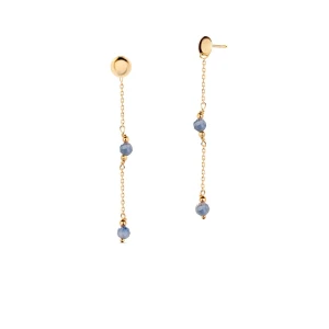 W.KRUK - Kolczyki złote z kamieniem księżycowym