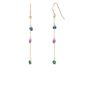 W.KRUK Kolczyki złote z kolorowymi cyrkoniami