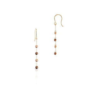 W.KRUK Kolczyki złote z kolorowymi cyrkoniami