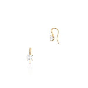 W.KRUK Kolczyki złote z kwadratową cyrkonią