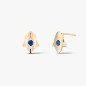 W.KRUK Kolczyki złote z motywem rakiety