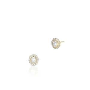 W.KRUK - Kolczyki złote z owalną cyrkonią