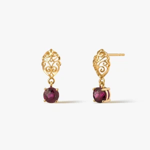 W.KRUK - Kolczyki złote z rodolitem Royal Star