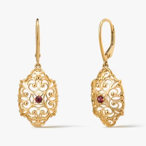 W.KRUK Kolczyki złote z rodolitem Royal Star