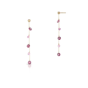 W.KRUK - Kolczyki złote z różowymi cyrkoniami