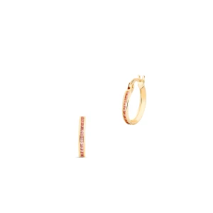 W.KRUK Kolczyki złote z różowymi cyrkoniami