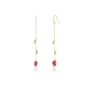 W.KRUK - Kolczyki złote z różowymi turmalinami Saint Tropez
