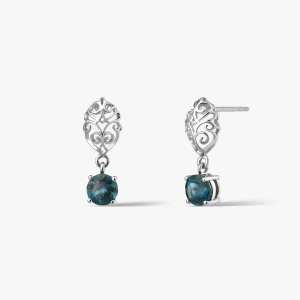 W.KRUK Kolczyki złote z topazem Royal Star