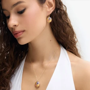 W.KRUK Kolczyki złote ze szkłem Murano