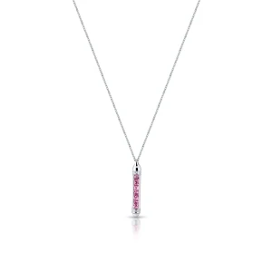 W.KRUK - Naszyjnik białe złoto z diamentami i różowymi szafirami