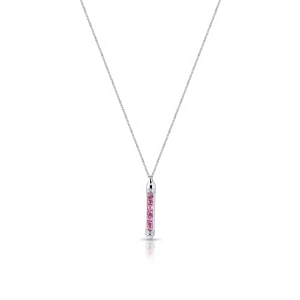 W.KRUK Naszyjnik białe złoto z diamentami i różowymi szafirami