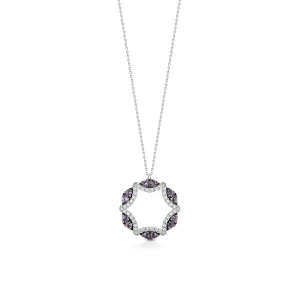 W.KRUK - Naszyjnik białe złoto z diamentami i tanzanitami