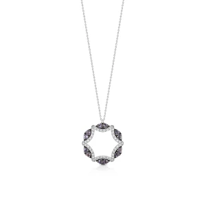 W.KRUK Naszyjnik białe złoto z diamentami i tanzanitami