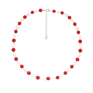 W.KRUK Naszyjnik biało-czerwony Picky Pica