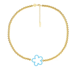 W.KRUK - Naszyjnik Gold Blue Flower PICKY PICA