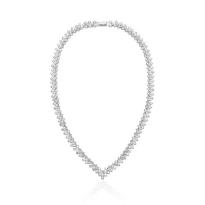 W.KRUK Naszyjnik mosiężny z cyrkoniami