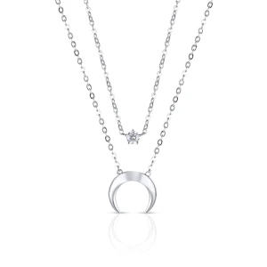 W.KRUK Naszyjnik srebrny kaskadowy lunula