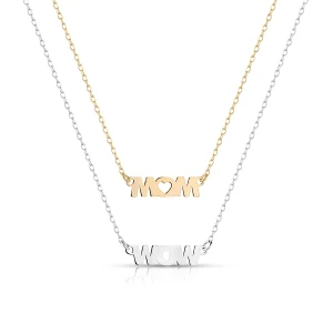 W.KRUK Naszyjnik srebrny kaskadowy Wow Mom