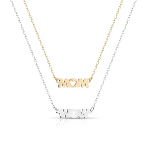 W.KRUK Naszyjnik srebrny kaskadowy Wow Mom