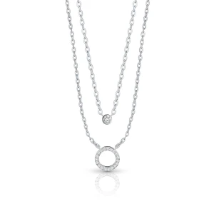 W.KRUK Naszyjnik srebrny kaskadowy z cyrkoniami