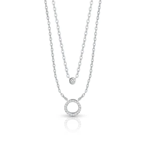 W.KRUK Naszyjnik srebrny kaskadowy z cyrkoniami