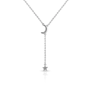 W.KRUK - Naszyjnik srebrny krawatka z cyrkoniami