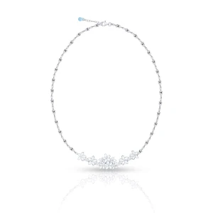 W.KRUK Naszyjnik srebrny Kwiaty Nocy Biały Bez