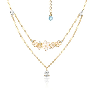 W.KRUK Naszyjnik srebrny Kwiaty Nocy Biały Bez