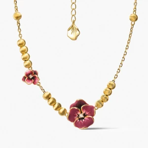 W.KRUK - Naszyjnik srebrny Kwiaty Nocy Bratki