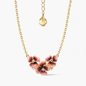 W.KRUK - Naszyjnik srebrny Kwiaty Nocy Bratki