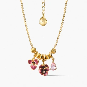 W.KRUK Naszyjnik srebrny Kwiaty Nocy Bratki