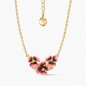 W.KRUK Naszyjnik srebrny Kwiaty Nocy Bratki