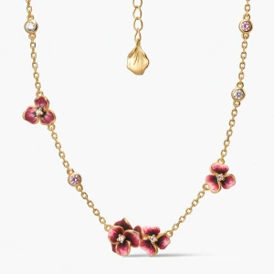 W.KRUK Naszyjnik srebrny Kwiaty Nocy Bratki