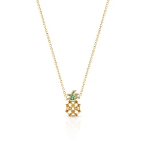 W.KRUK - Naszyjnik srebrny pozłacany ananas