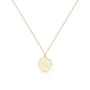 W.KRUK Naszyjnik srebrny pozłacany arabeska