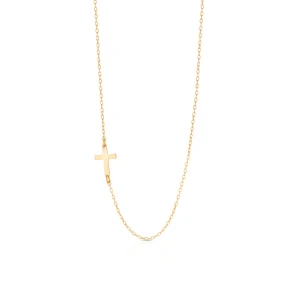 W.KRUK - Naszyjnik srebrny pozłacany krzyżyk