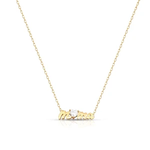 W.KRUK Naszyjnik srebrny pozłacany Mama